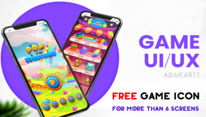 Design game ui, art, backgrounds, cards icons, for mobile services