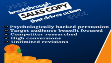 Write sales page copy and landing page services